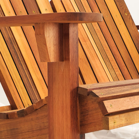 Handcrafted Cedar Adirondack Loveseat Closeup
