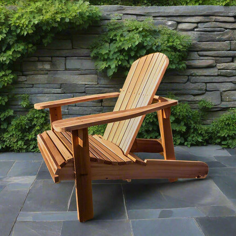 Side View of Handcrafted Cedar Adirondack Chair