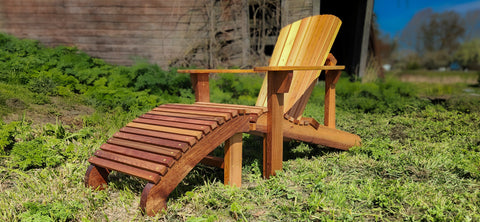 Handmade Cedar Adirondack Chair and Footrest