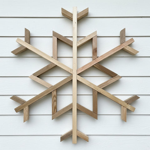 two foot wide cedar snowflake wall hanging