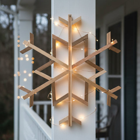 rustic cedar snowflake wall ornament 2 foot wide