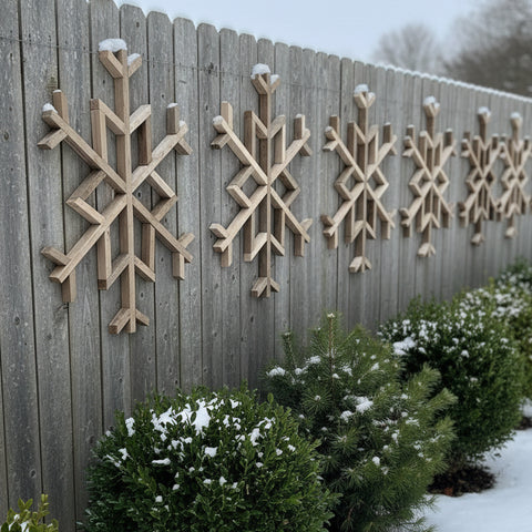 rustic wood snowflake 2 foot wide and 2 foot tall