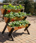 three tier cedar planter