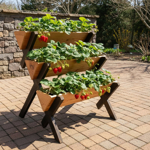 three tier cedar planter