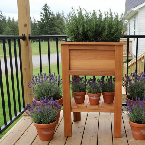 wood planter stand