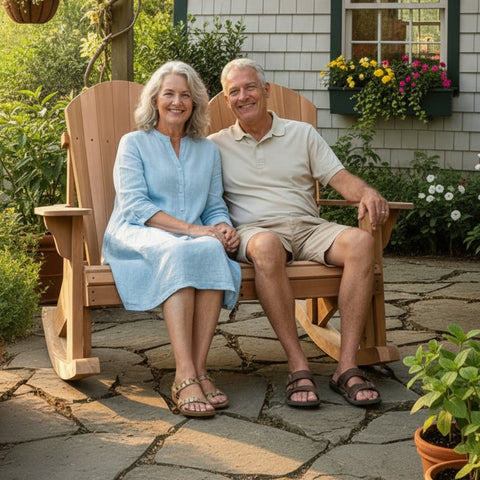 cedar loveseat rocking chair