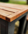 Handcrafted Redwood Cedar Farmhouse Dining Table Closeup
