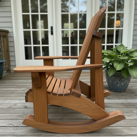 cedar rocking chair on deck
