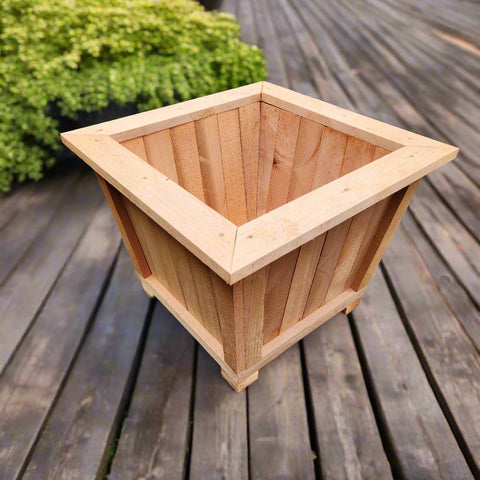 Handmade Cedar Tapered Planter from Top View