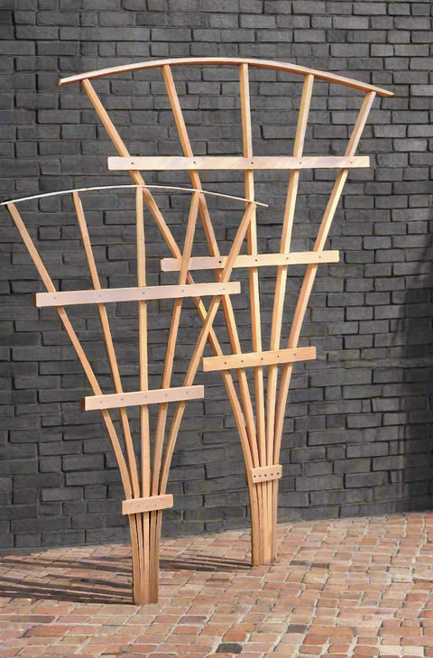 Two Handmade Cedar Fan Trellises
