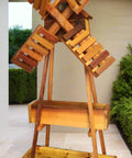 Handmade Miniature Cedar Windmill with Planter Boxes 