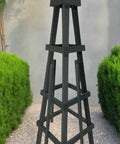 Gray Handmade Cedar Obelisk for Garden