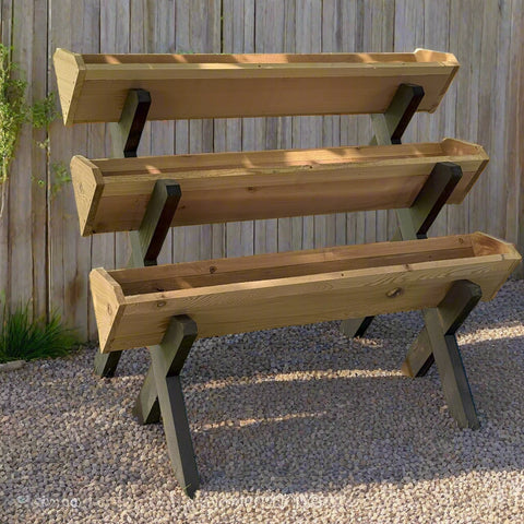 Handmade Cedar 3-Tiered Panter from Front View