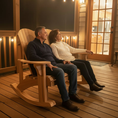 cedar rocking loveseat