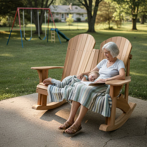 cedar rocking loveseat